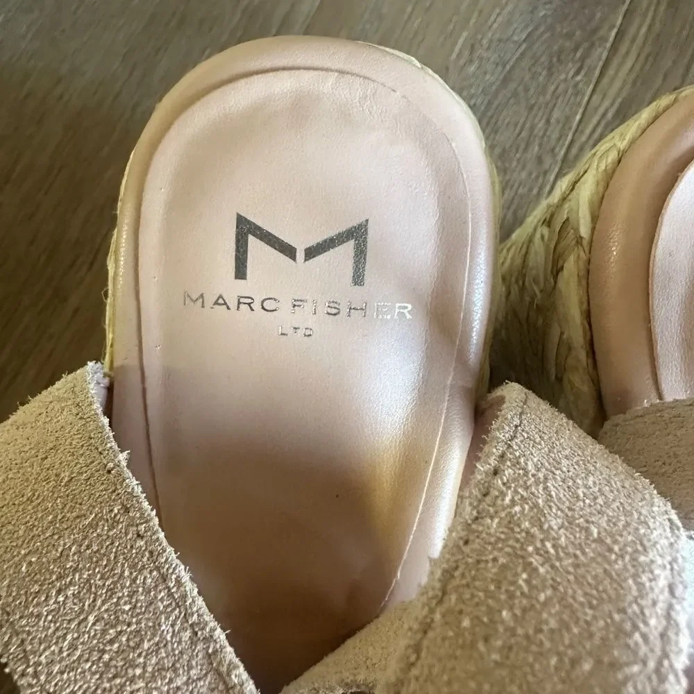 MARC FISHER LTD Nelly Ankle Strap Wedge Sandal Light Pink 681 Platform Size 9